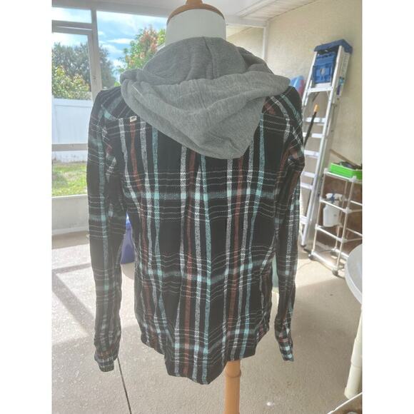 Rusty Plaid Button Long Sleeve Flannel Shirt Multi-Color Woman Medium - Picture 3 of 6